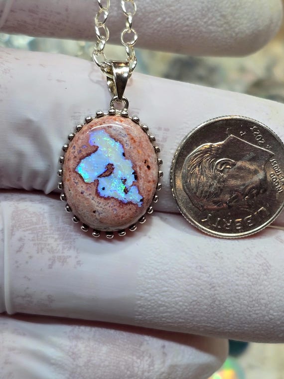 Opal pendant, Mexican cantera opal pendant, colgante de opalo,opal necklace