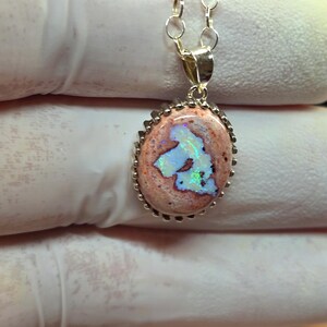 Opaalhanger, Mexicaanse cantera opaalhanger, colgante de opal, opaalketting afbeelding 8