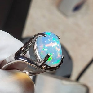 Opal ring, crystal ring, opal jewelry, crystal opal ring, engagement ring, wedding ring, anniversary Ring