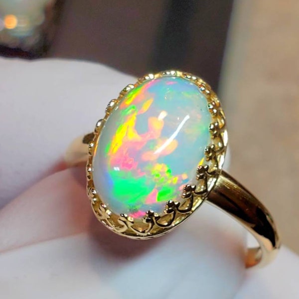 Genuine Opal Ring - Etsy