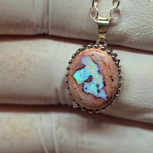 Opaalhanger, Mexicaanse cantera opaalhanger, colgante de opal, opaalketting afbeelding 5