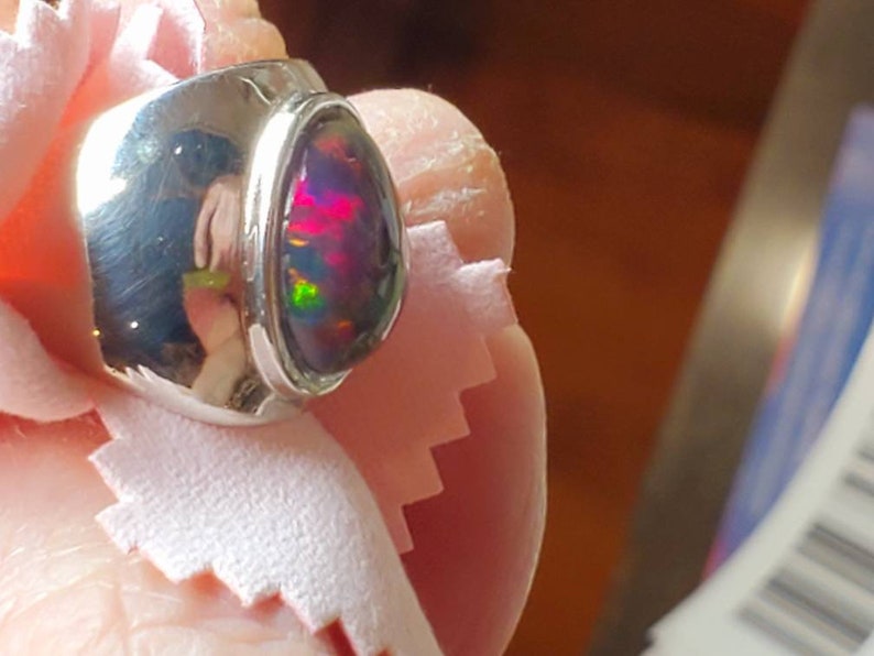 Men/'s opal ring fathers day gift black fire opal opal ring Men/'s ring