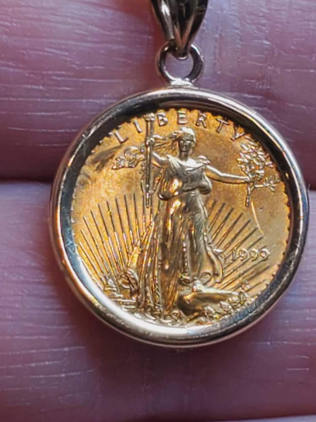Gold Coin Necklace Gold Coin Pendant gold Coin Gold 1/10 Ounce Gold Coin Necklace Gold Coin Pendant gold Coin Gold 1/10 Ounce