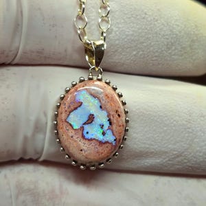 Opaalhanger, Mexicaanse cantera opaalhanger, colgante de opal, opaalketting afbeelding 4