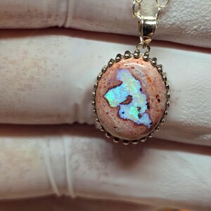 Opaalhanger, Mexicaanse cantera opaalhanger, colgante de opal, opaalketting afbeelding 3