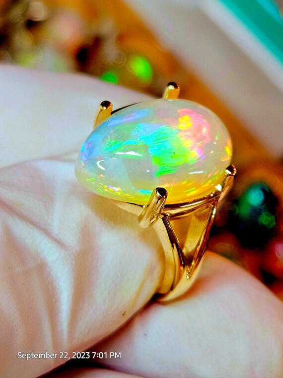 Opal Ring, 14k Solid, Gold Ring, Natural Opal, Opal Ring, Opal 