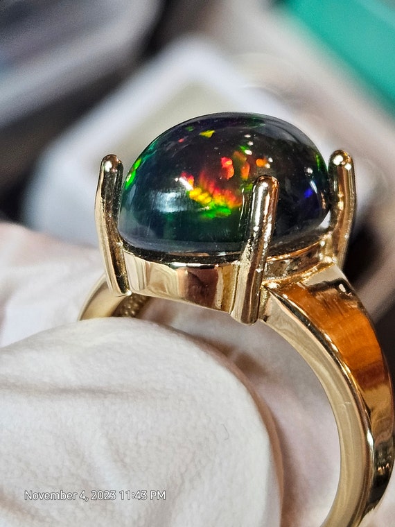 Opal Ring, Naturally Dark, Opal Ring, Natural Opal Ring 