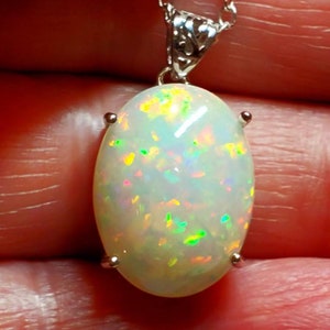 Necklace, silver necklace, opal, opal jewelry, opal necklace