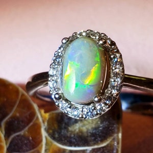 Opal Engagement Ring Opal Wedding Band Opal Anniversary - Etsy