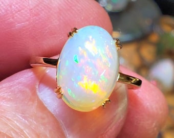14k gold ring, gold engagement ring, engagement ring, opal, opal jewelry, opal ring