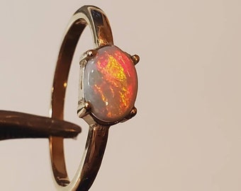 Gold Engagement ring,14k gold opal ring, opal wedding ring, opal engagement ring, fire opal ring