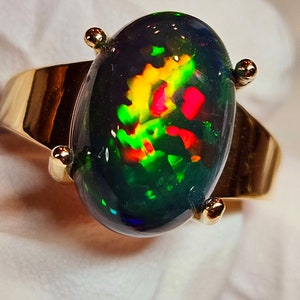 opal ring, naturally dark, opal ring,  natural opal ring,  engagement ring,  black fire opal ring,  opal jewelry,  opal gift