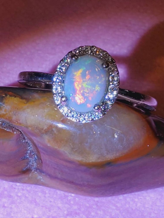 Buy Opal Rings for Women, Rose Gold Opal Engagement Ring, Opal Wedding Ring  Set, Multi-gemstone Ring, Promise Ring, Statement Ring Online in India -  Etsy