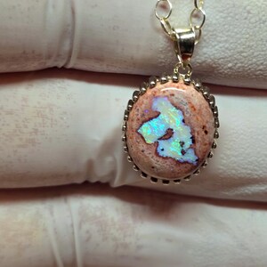 Opaalhanger, Mexicaanse cantera opaalhanger, colgante de opal, opaalketting afbeelding 6