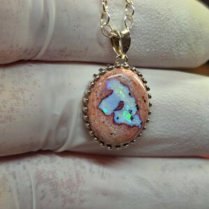 Opaalhanger, Mexicaanse cantera opaalhanger, colgante de opal, opaalketting afbeelding 2