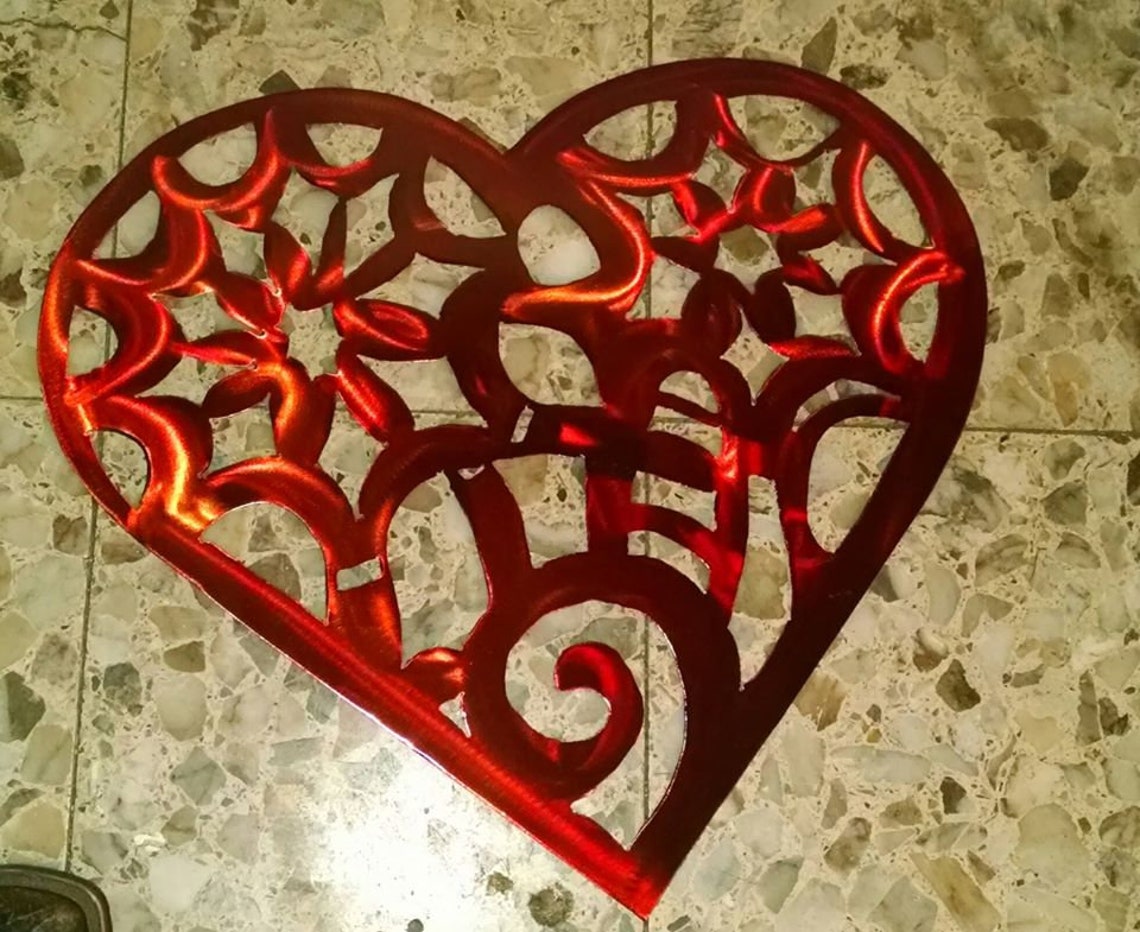 Metal Wall Art heart red Home Decor Metal hearts Wall Decor Etsy