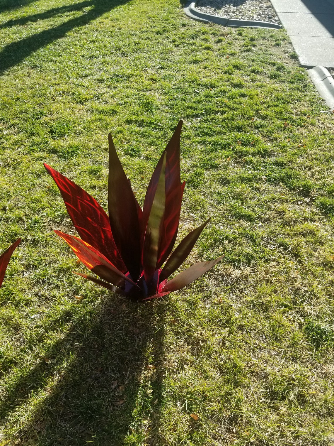 Metal Sculpture Garden Plant Decor 3D Plasma Cut Flower Etsy