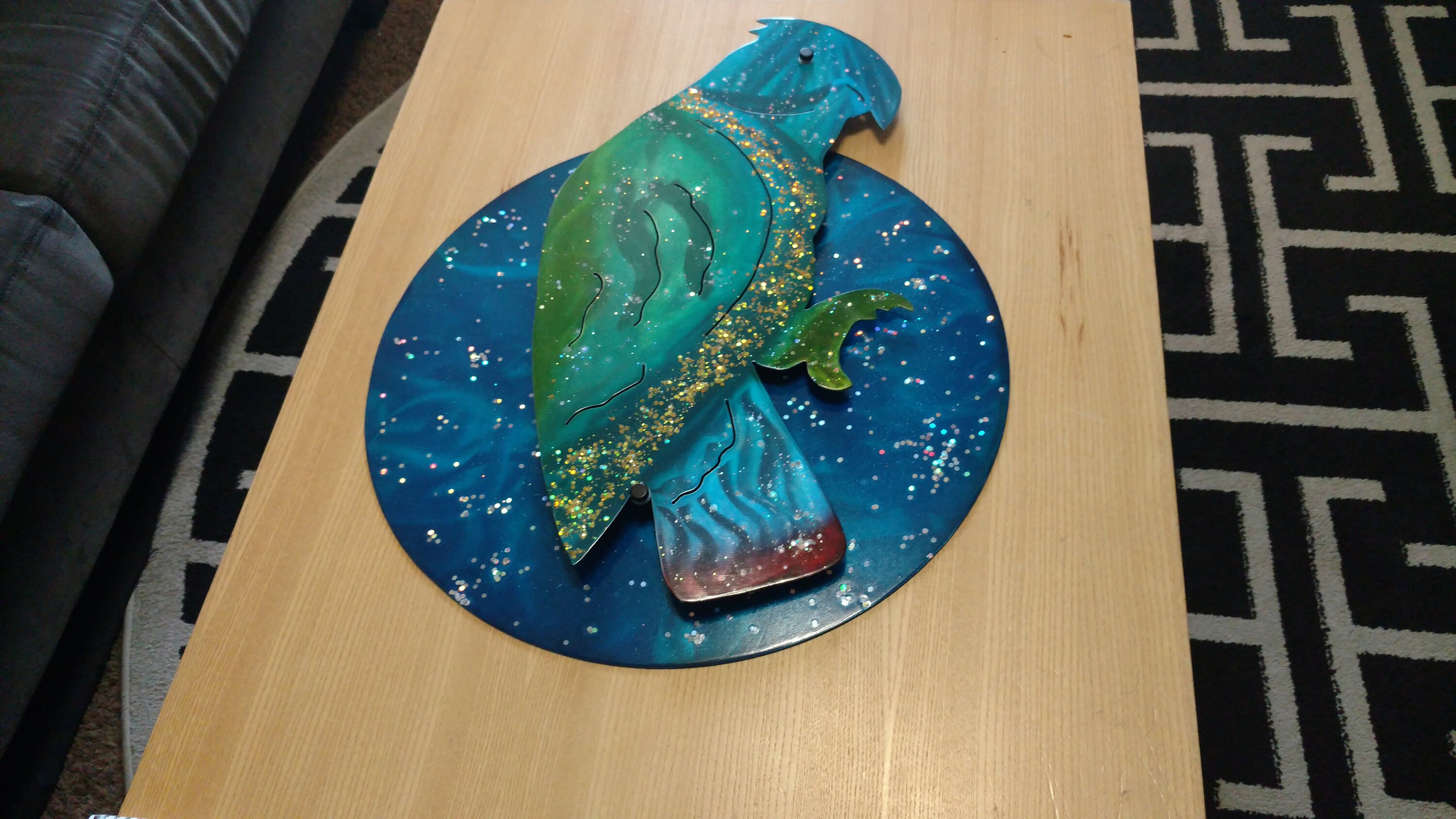 Bird Metal Wall Art Parrot Free Shipping Glitter home | Etsy