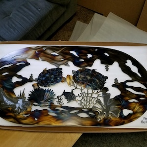 Metal wall art sea turtle wall sculptures
