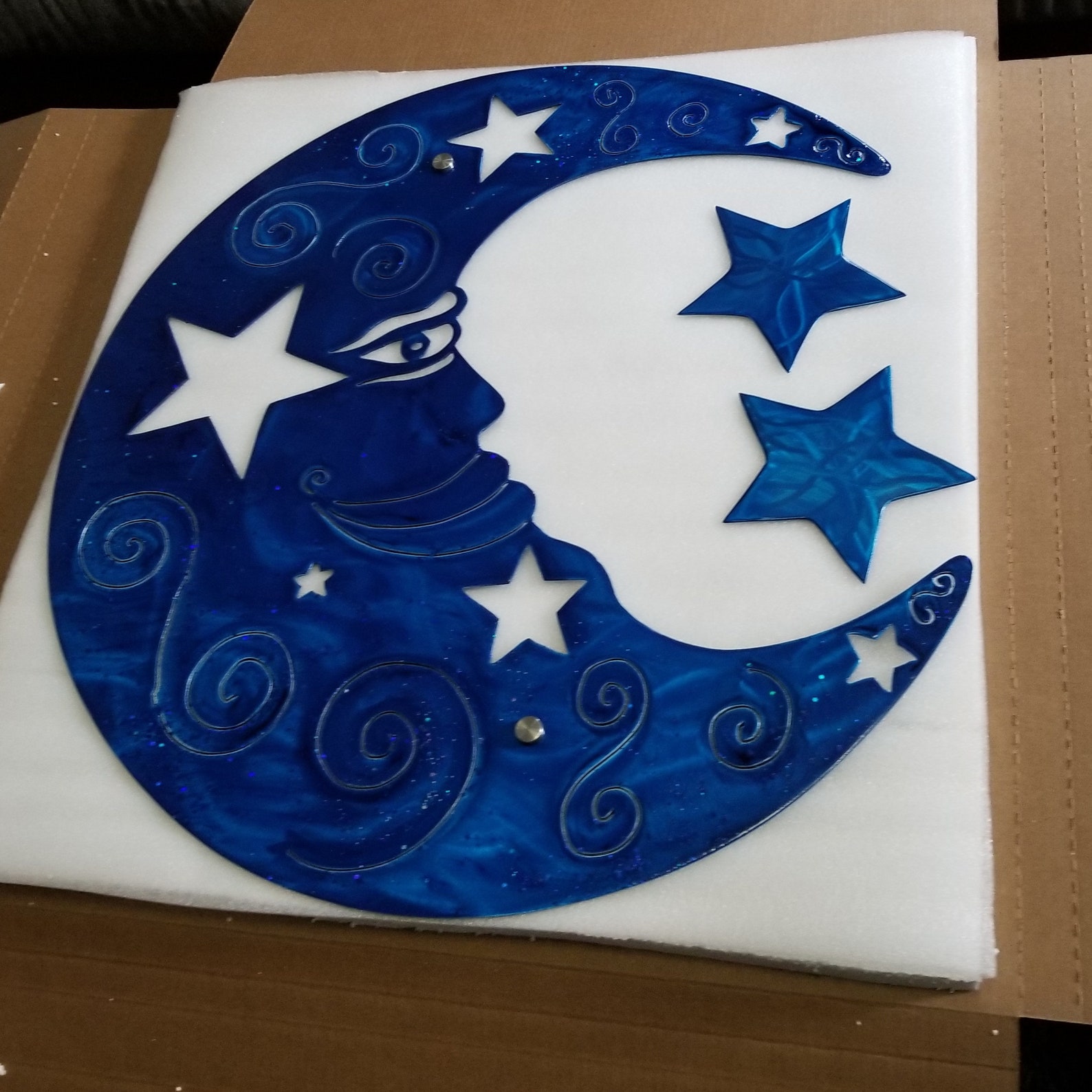 Large Metal Moon Rustic Wall Decor Large Plasma Cut Moon Etsy