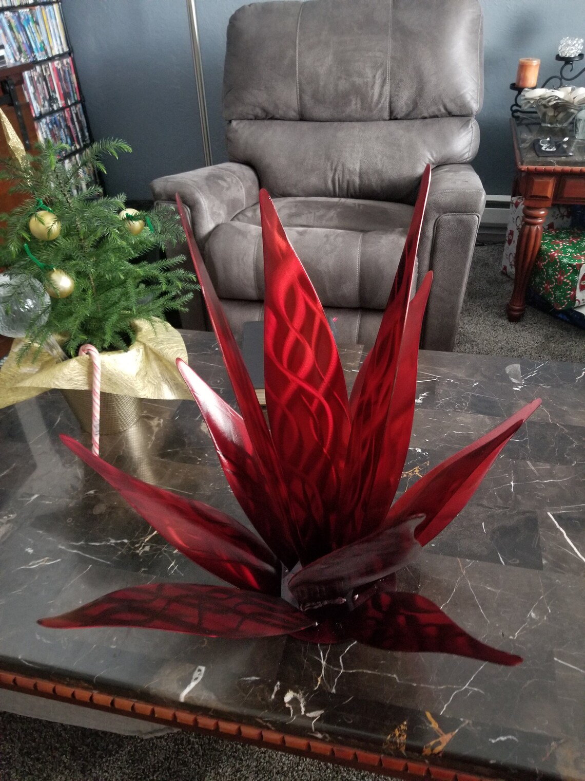 Metal Sculpture Garden Plant Decor 3D Plasma Cut Flower Etsy