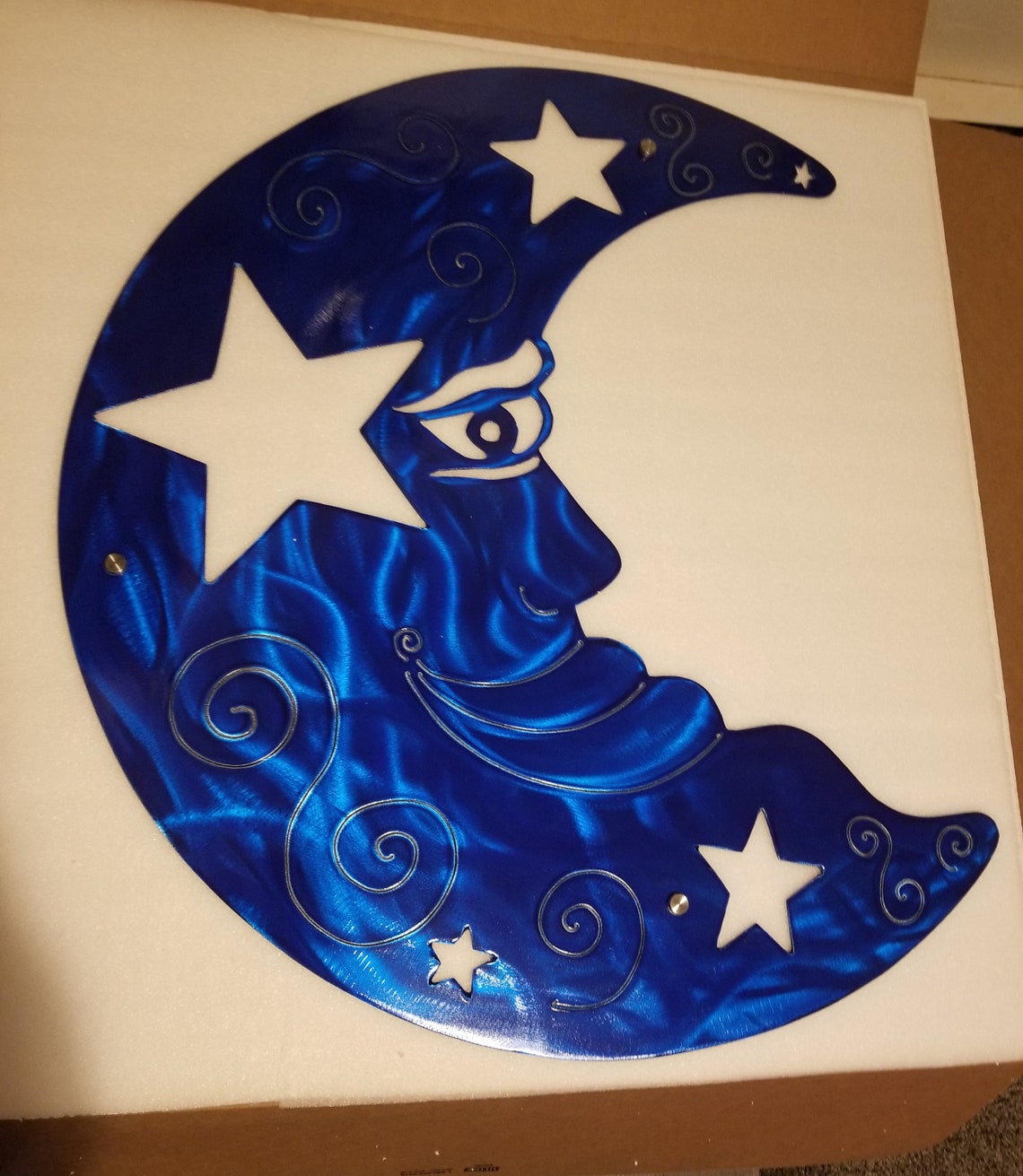 Metal Wall Decor Moon Accent Outdoor Rustic Wall Decor Large Etsy