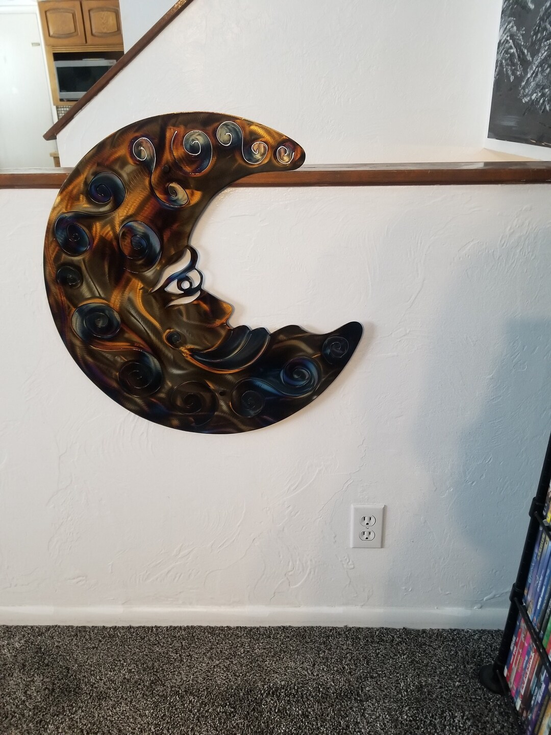 Metal Wall Decor Moon Accent Outdoor Rustic Wall Decor Large Plasma Cut ...
