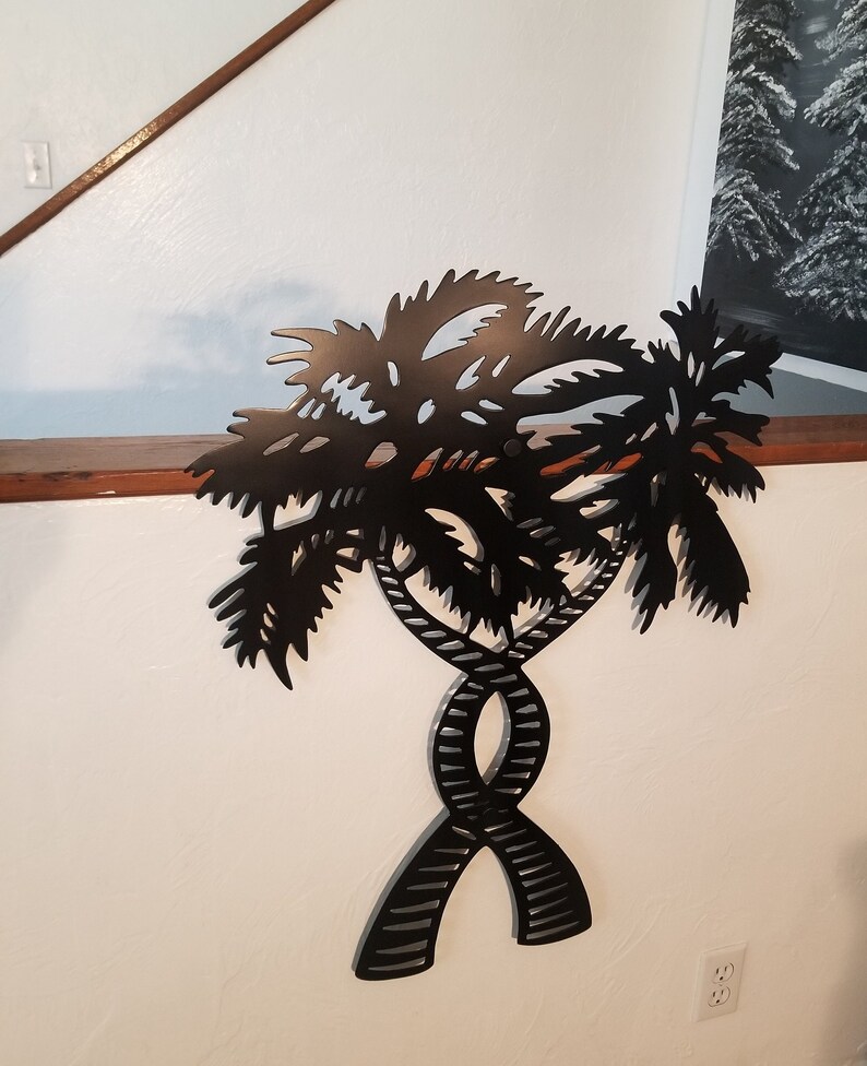 Metal Wall SCULPTURE ETSY Handmade Metal Palm Trees Outdoor Etsy