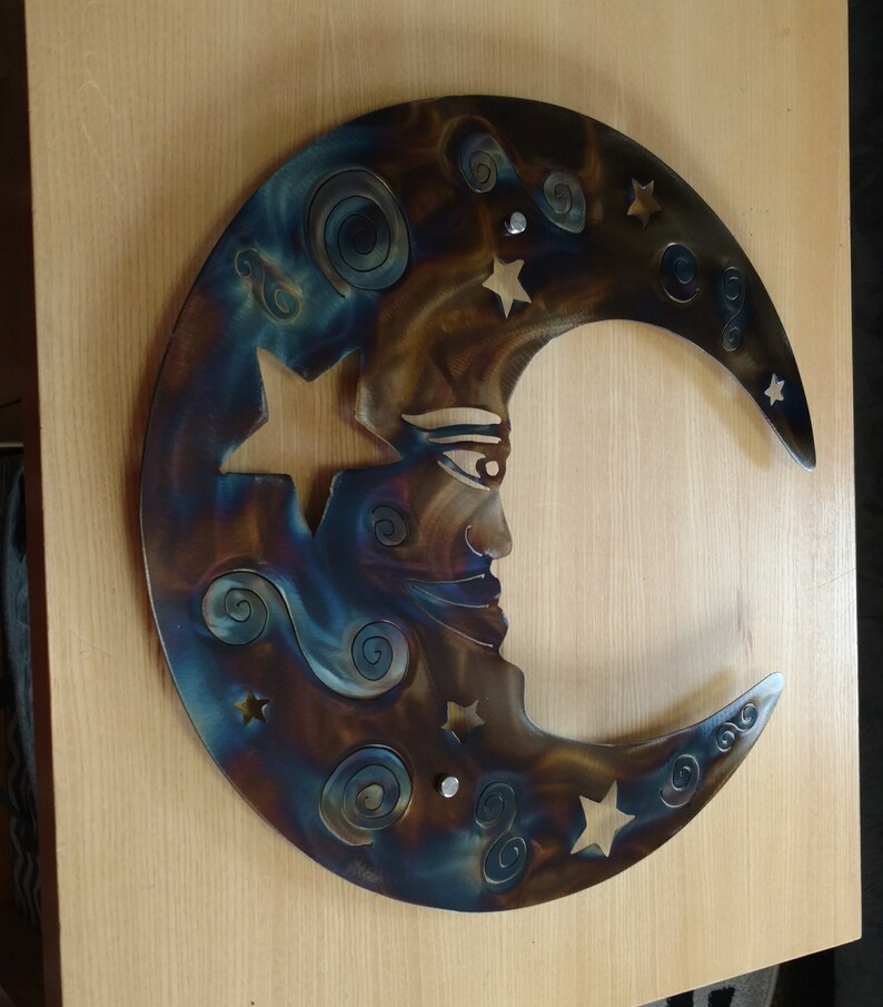 Patio decor Metal Wall Art Moon Large Moon Garden Outdoor Etsy