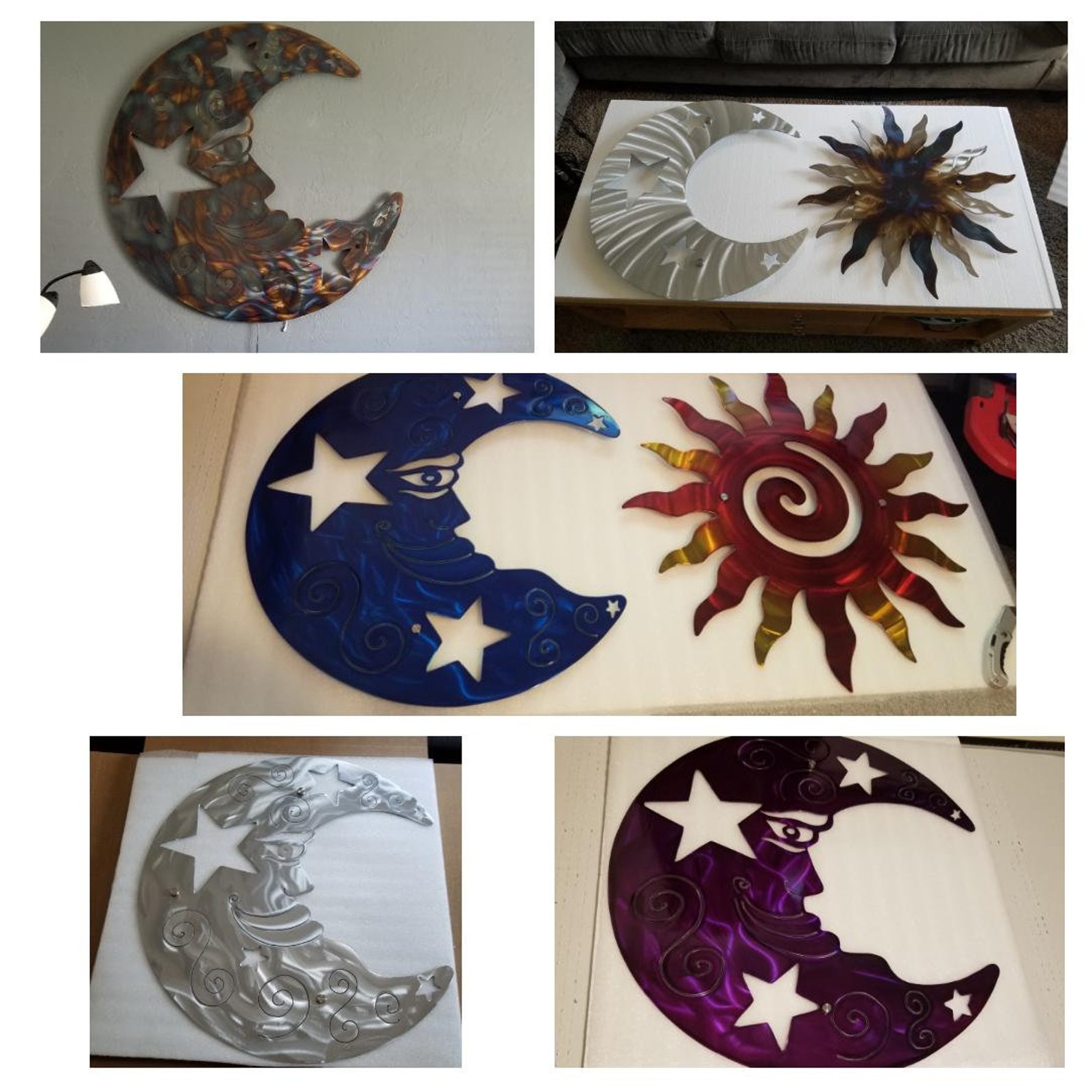 Large Metal Moon Rustic Wall Decor Large Plasma Cut Moon Etsy