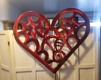 Metal Wall heart Home Decor - Metal hearts wall decoration - Outdoor wall Decor Art, plasma cut design, gift idea, Handmade Metal heart