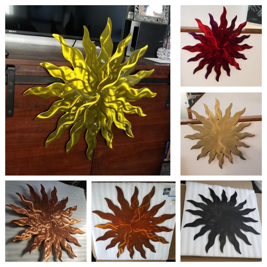 Metal Wall Decor Sun Wall Art Large Indoor Outdoor Sun Etsy