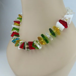 Abstract Necklace with Geometric Shapes and a Riot of Colors, Avant Garde Statement Necklace