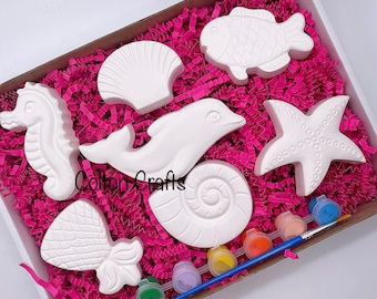 Large Under the Sea Creatures Craft Boxes - Under the Sea - Craft Kits for Kids - Paint Your Own - Eid Gifts for Kids - Wedding Gifts