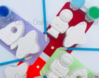 Space Party Favor: Kids Painting Kit, Astronaut Rocket UFO Ornaments