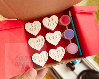 Mini Valentine's Day Paint Kit for Kids: Heart Craft Box