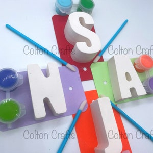 Paint your own Letter Initial Birthday Party Favours for KidsKids Birthday PartyParty Bag FillersPaint Kits End of Year Gifts for Kids image 3