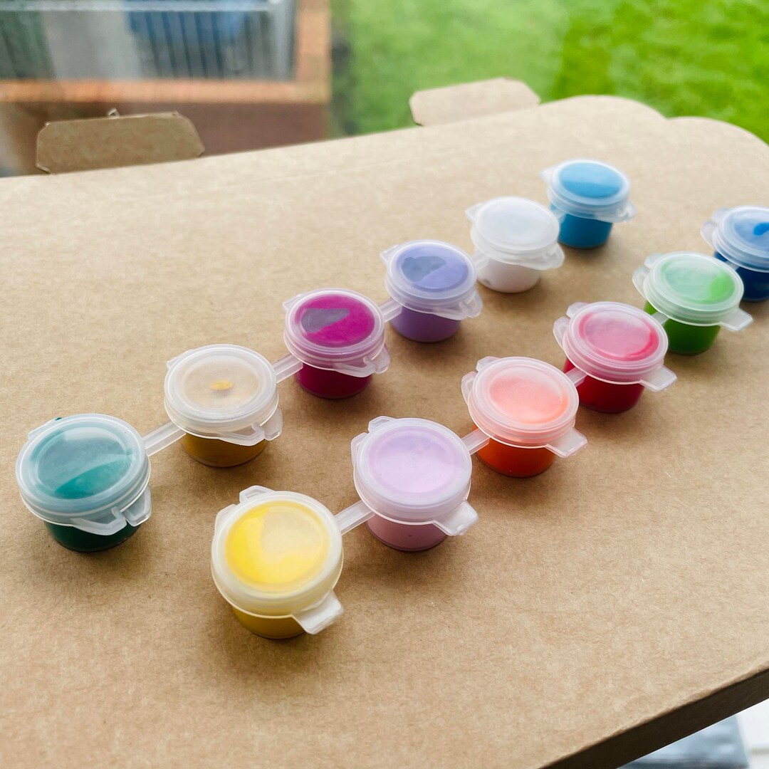FILLED 3ml Paint Pots Strip of 6 Pots Painting Art and Craft Supplies