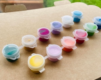 Filled 3ml Paint Pots Strip: Non-Toxic Waterbased Colors (6-Pot Strip)