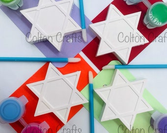 Star of David Party Bags for Children  - Judiasm - Passover Gifts for Kids - Pesach - Paint Your Own - DIY Paint Kit - Bar / Bat Mitzvah