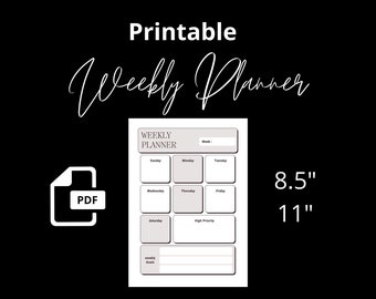 Week at a Glance Printable Weekly Planner Printable - Etsy