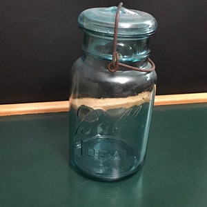 1920s Blue Glass Canning Jar