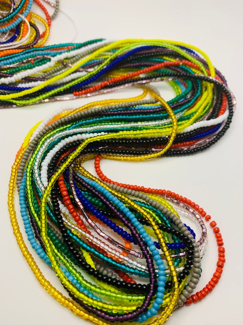 Tribal Jewelry|Multiple Colors Available SOLID COLOR Waist Beads for weight loss Africa Waist Beads TIE On Waist Beads