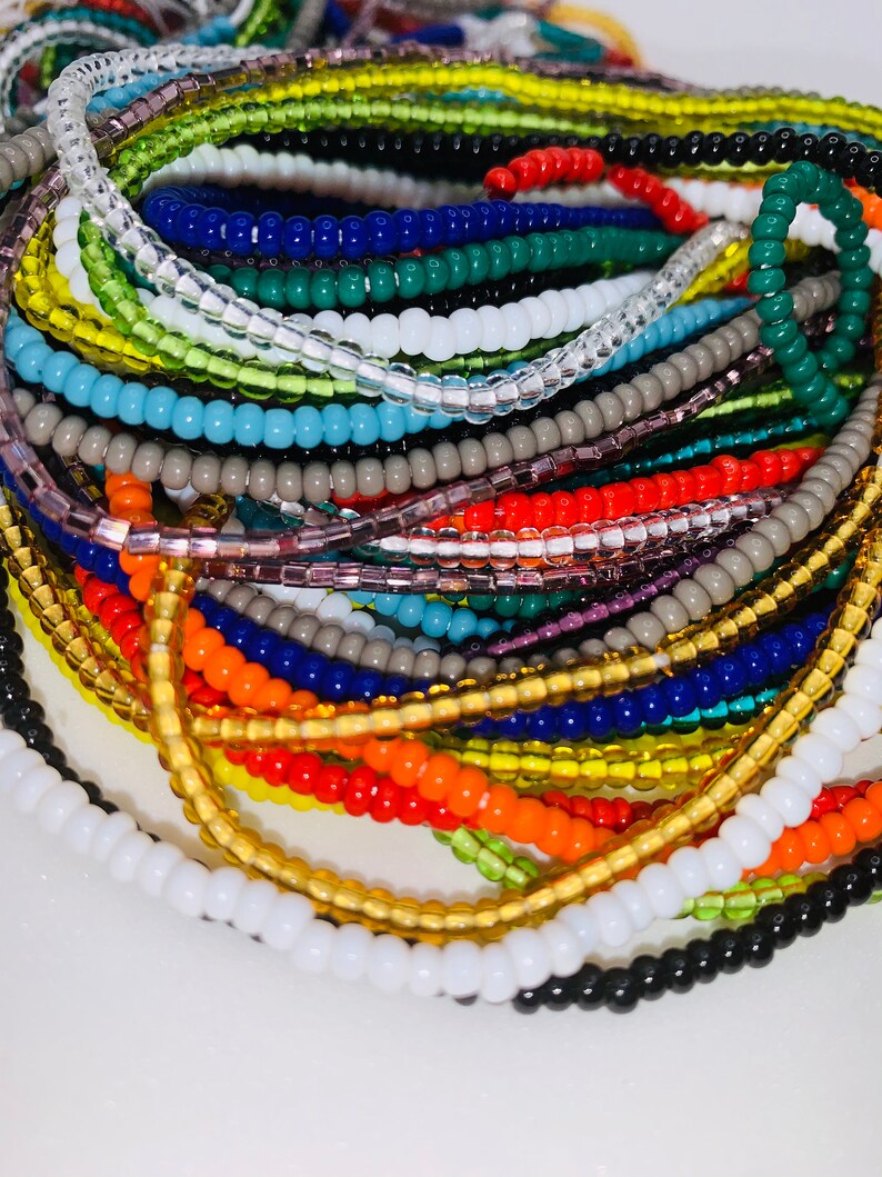 Tribal Jewelry|Multiple Colors Available SOLID COLOR Waist Beads for weight loss Africa Waist Beads TIE On Waist Beads