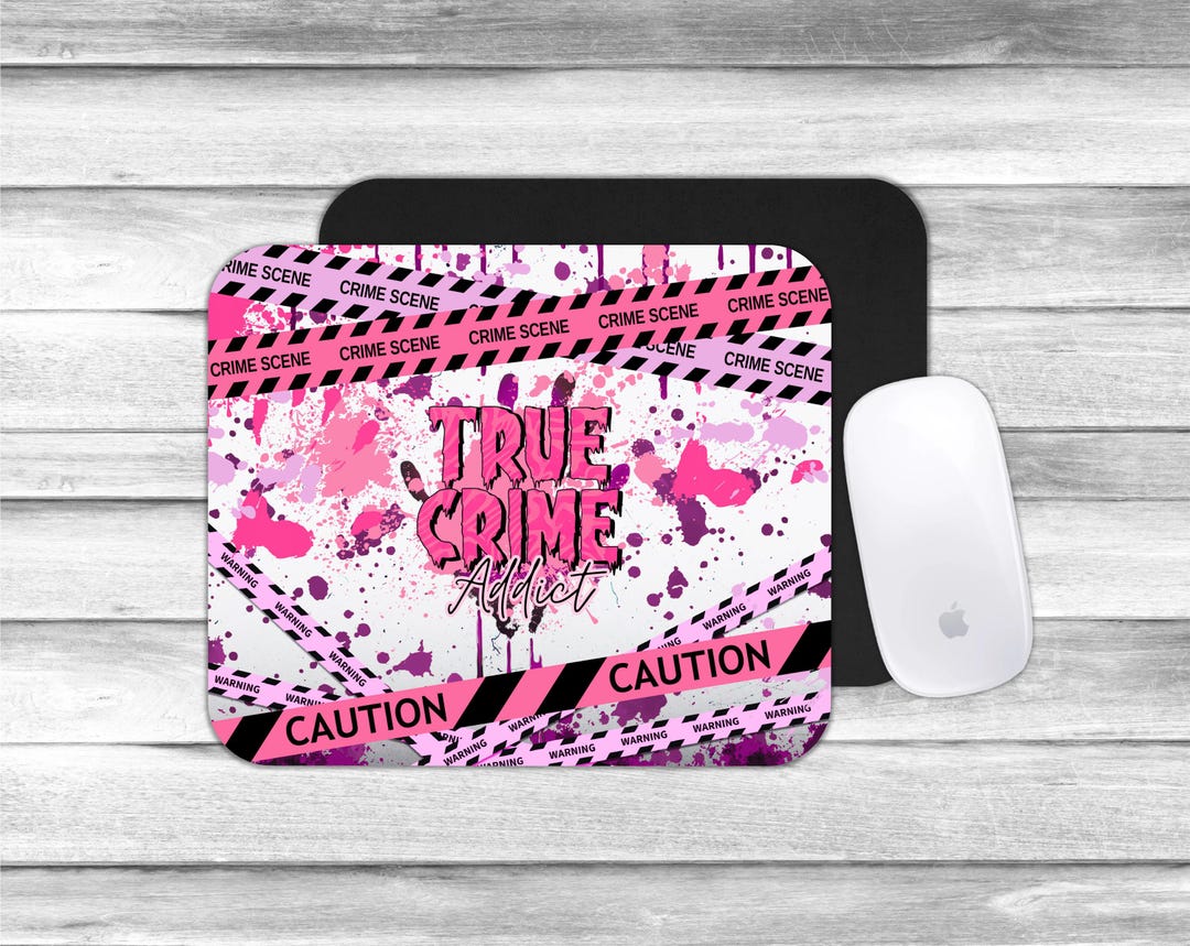 True Crime Addict Mouse Pad: Pink Gaming Mat - Etsy
