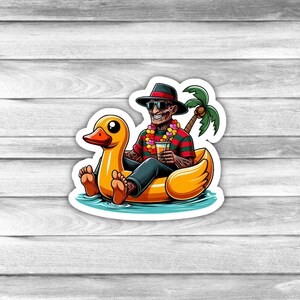 Freddy Krueger Rubber Duck Pool Floatie Sticker