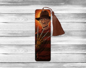 Freddy Horror Metal Bookmark • Aluminum with Tassel