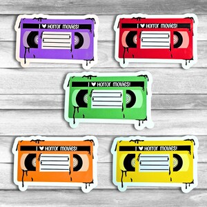 I Love Horror Movies- Vhs Tape- MultiColor- Movie Inspired- Stickers- *READY TO SHIP*