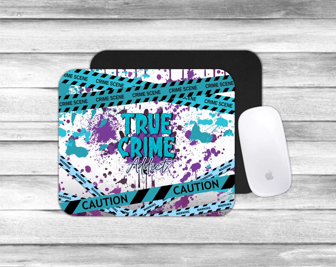 True Crime Addict Mouse Pad: Blue Gaming Mat - Etsy