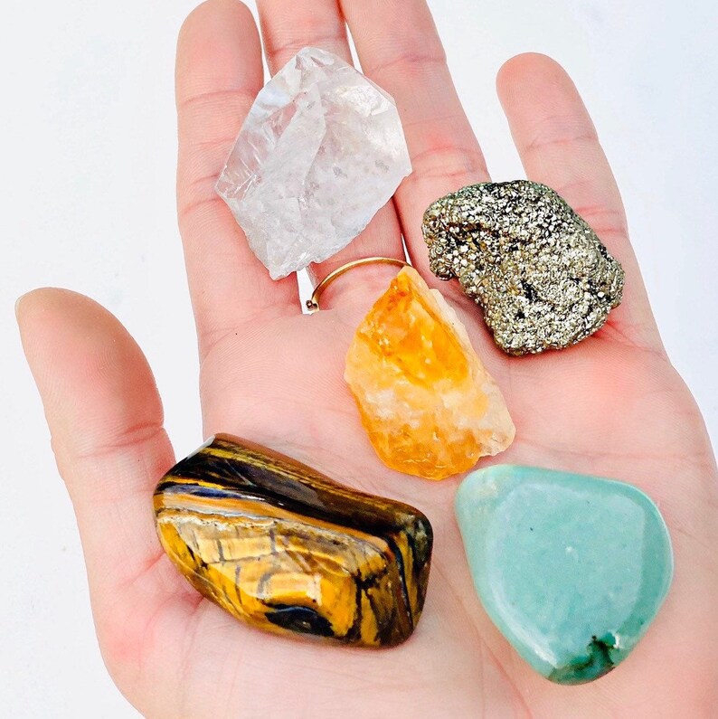 Money Crystal Set for Wealth and Financial Prosperity Etsy